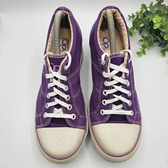 Ocean Pacific OP Starlett Purple Canvas Wedge Sneakers Women's 10 Casual Shoes - Picture 2 of 10